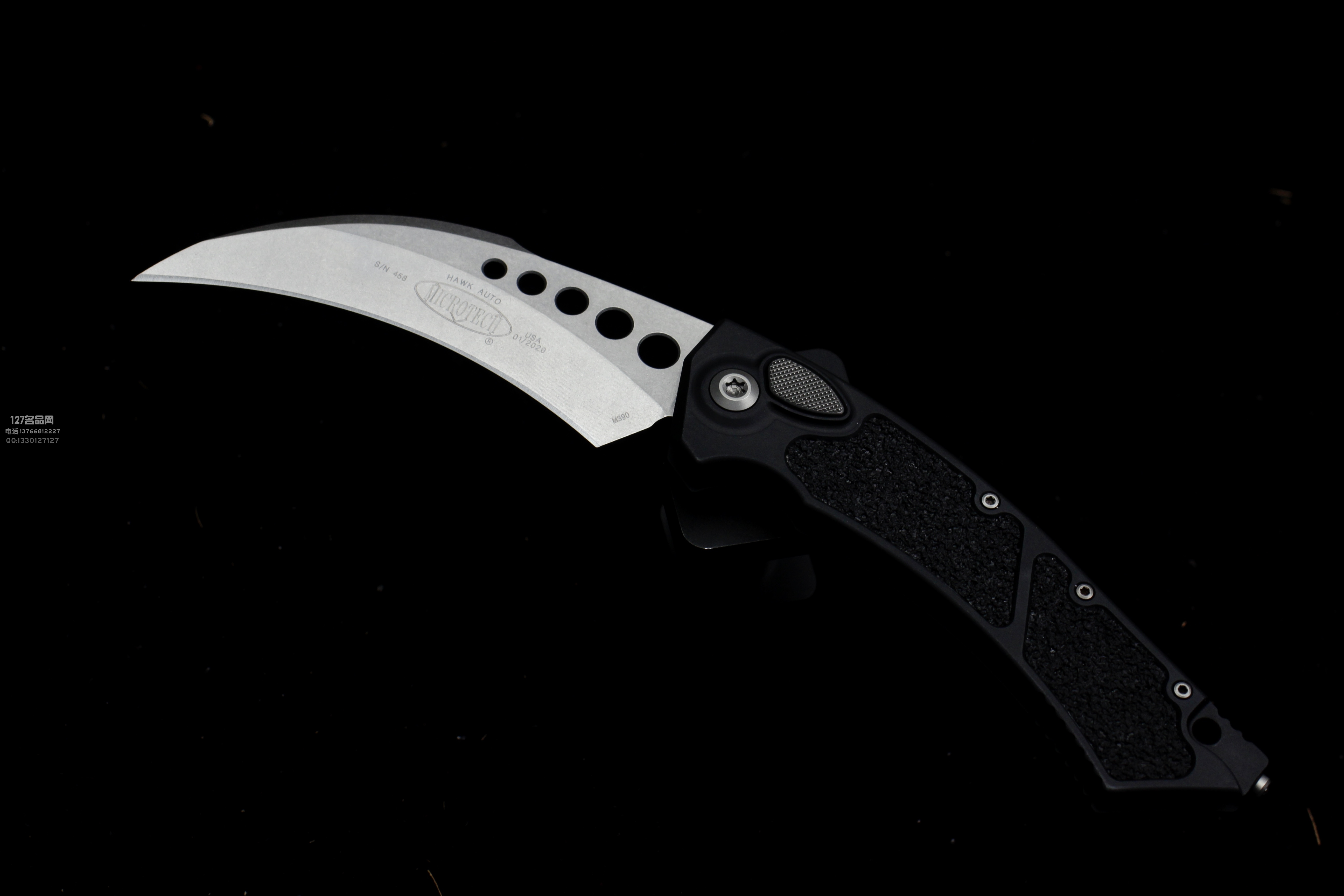 美国微技术Microtech 166-10 HAWK 全自动鹰爪 石洗刃