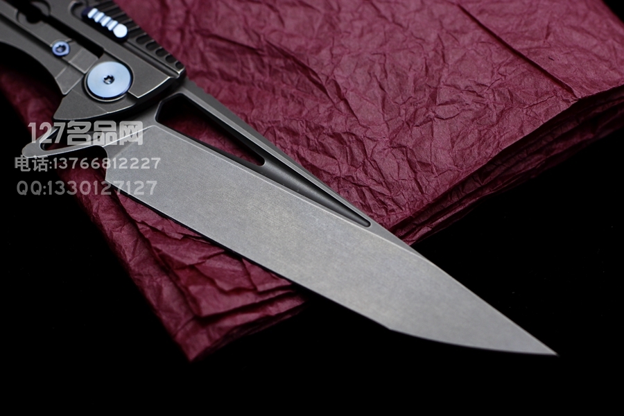 Rike Knife M2 S35VN刃材 钛合金一体框架锁 鱼鳍快开折刀