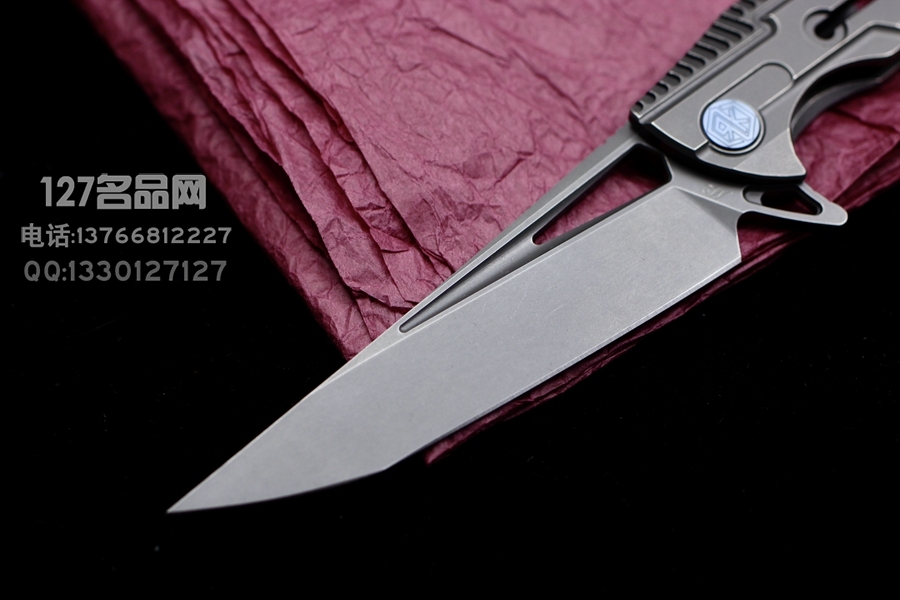 Rike Knife M2 S35VN刃材 钛合金一体框架锁 鱼鳍快开折刀
