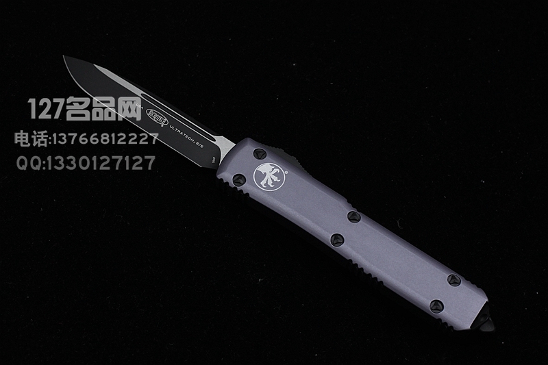 美国微技术Microtech 121-1GY灰色手柄单锋直跳