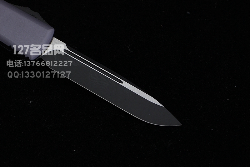美国微技术Microtech 121-1GY灰色手柄单锋直跳