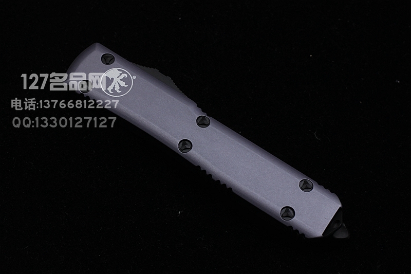 美国微技术Microtech 121-1GY灰色手柄单锋直跳