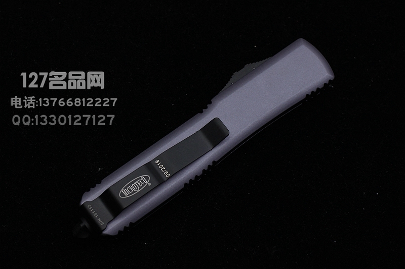 美国微技术Microtech 121-1GY灰色手柄单锋直跳