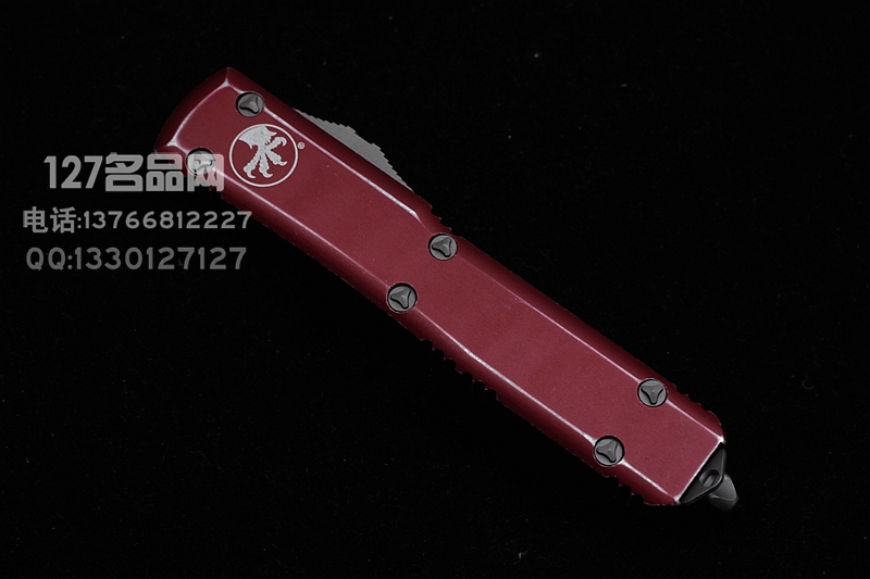 美国微技术Microtech  122-10DRD做旧天启红色柄双锋直跳