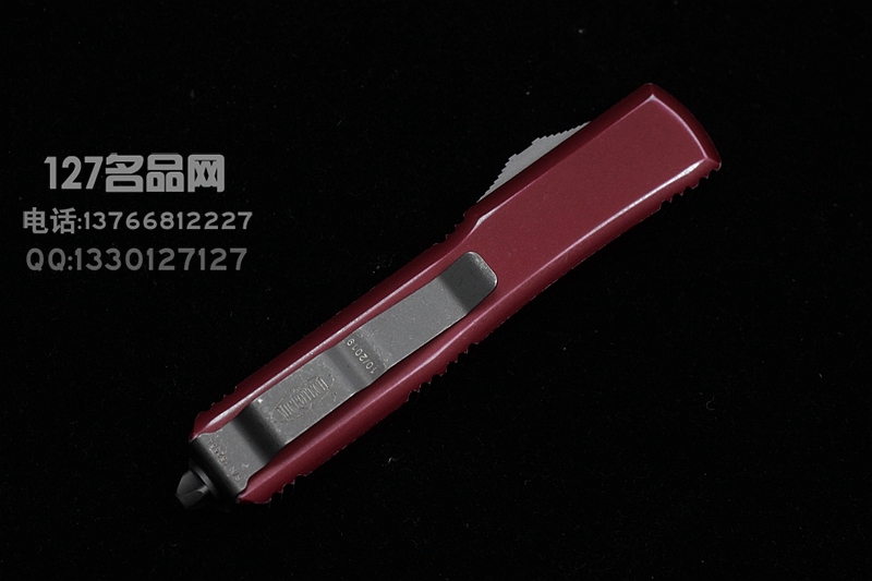 美国微技术Microtech  122-10DRD做旧天启红色柄双锋直跳