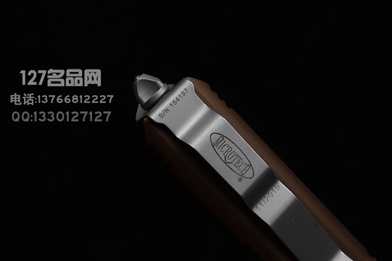美国微技术Microtech 122-4TA缎面棕褐色柄双锋直跳