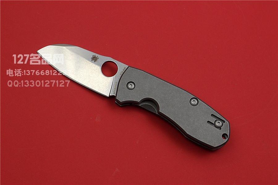 SPYDERCO 美国蜘蛛 C158TIP Techno  滚磨处理钛柄石洗