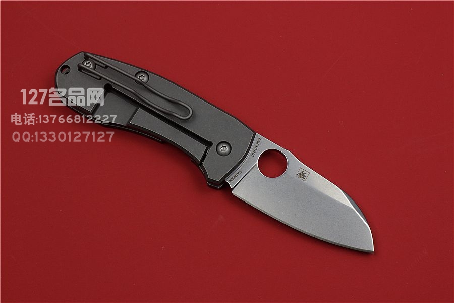 SPYDERCO 美国蜘蛛 C158TIP Techno  滚磨处理钛柄石洗