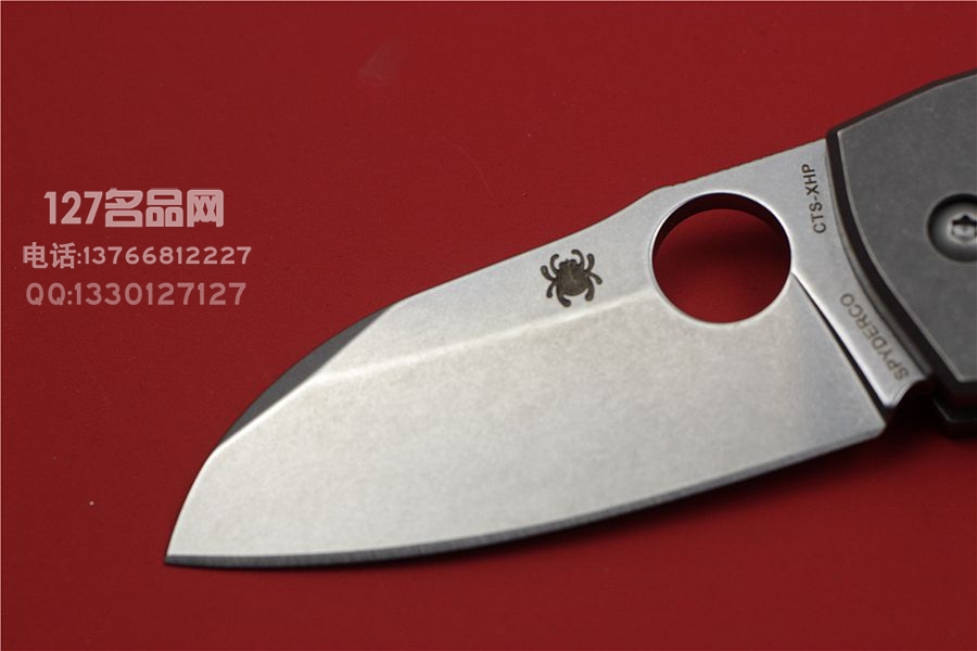 SPYDERCO 美国蜘蛛 C158TIP Techno  滚磨处理钛柄石洗