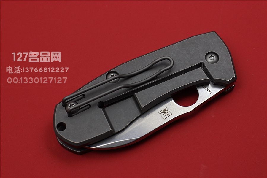 SPYDERCO 美国蜘蛛 C158TIP Techno  滚磨处理钛柄石洗
