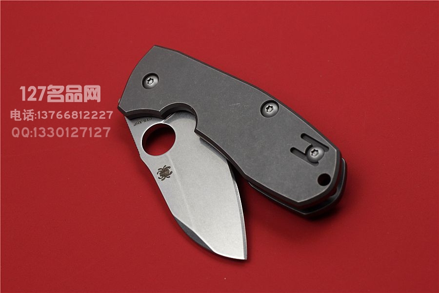 SPYDERCO 美国蜘蛛 C158TIP Techno  滚磨处理钛柄石洗
