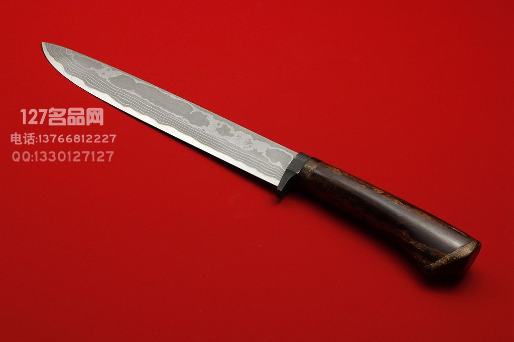 日本手工佐治武士Takeshi Saji白纸多层大马士革钢 樱花木
