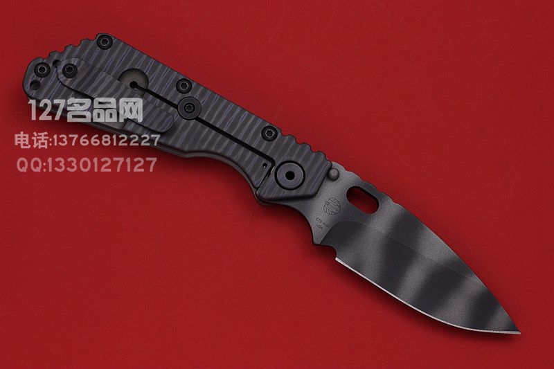 美国挺进者Strider SMF 虎纹涂层 7075铝弹坑柄战术折刀