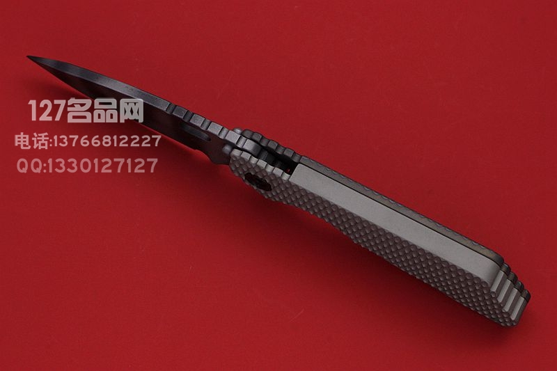 美国挺进者Strider SMF 虎纹涂层 7075铝弹坑柄战术折刀