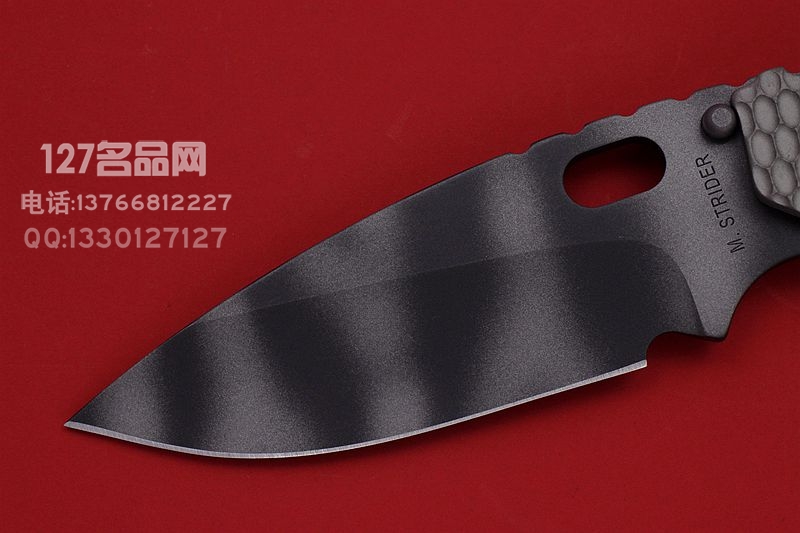 美国挺进者Strider SMF 虎纹涂层 7075铝弹坑柄战术折刀