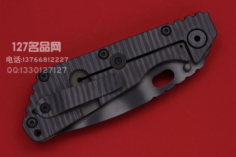 美国挺进者Strider SMF 虎纹涂层 7075铝弹坑柄战术折刀