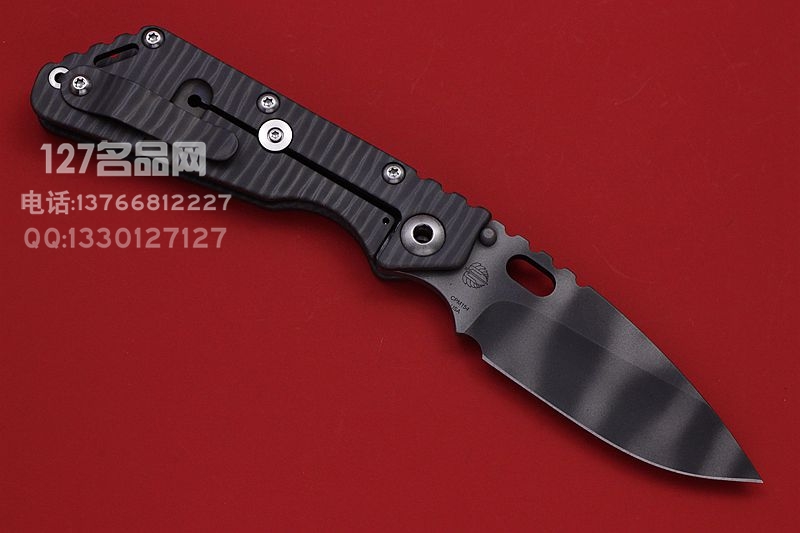 美国挺进者Strider SMF 虎纹涂层 双面烧钛柄战术折刀