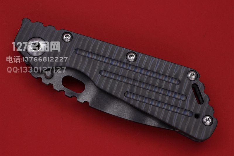美国挺进者Strider SMF 虎纹涂层 双面烧钛柄战术折刀