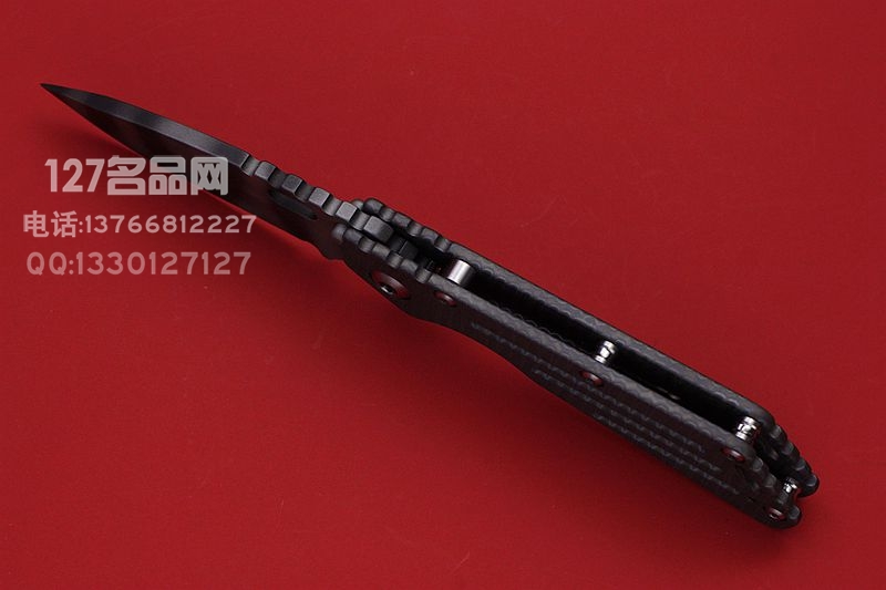 美国挺进者Strider SMF 虎纹涂层 双面烧钛柄战术折刀