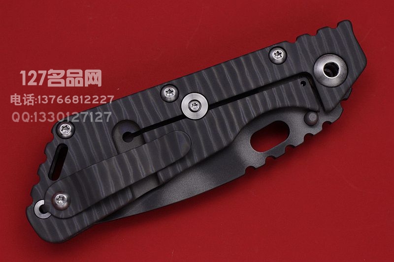 美国挺进者Strider SMF 虎纹涂层 双面烧钛柄战术折刀