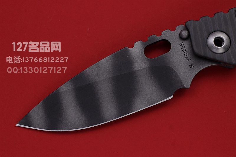 美国挺进者Strider SMF 虎纹涂层 双面烧钛柄战术折刀