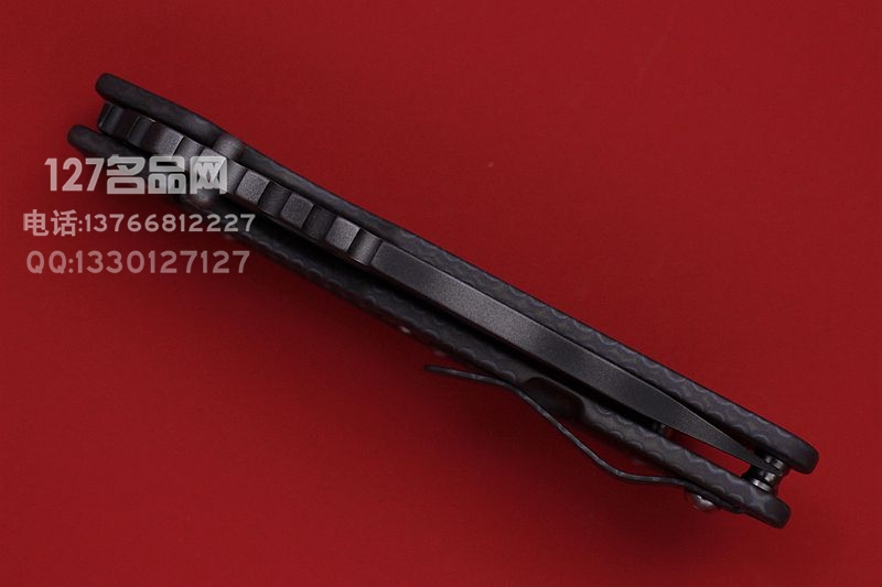 美国挺进者Strider SMF 虎纹涂层 双面烧钛柄战术折刀