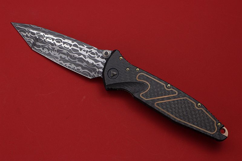 Microtech美国微技术 手工剑标 SOCOM 大马士革折刀 NYCKS展品