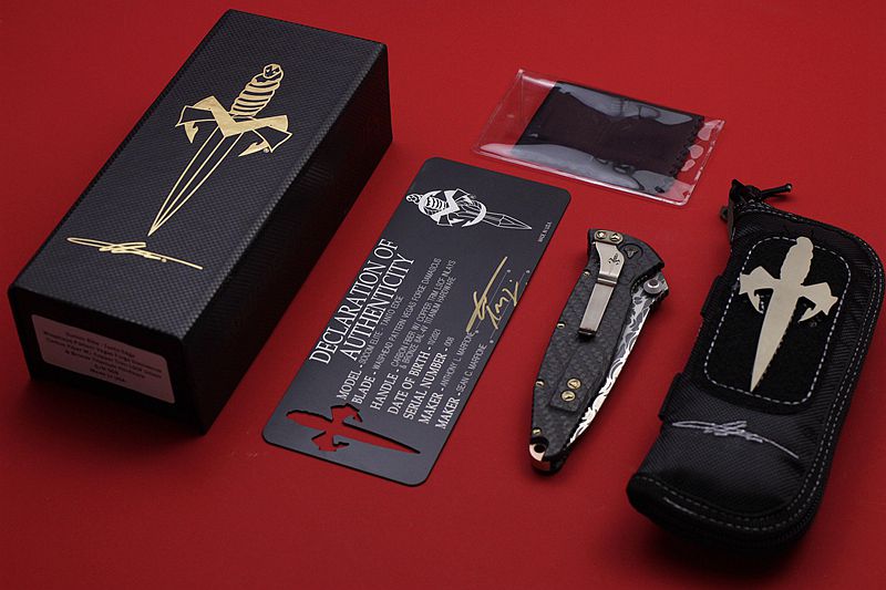 Microtech美国微技术 手工剑标 SOCOM 大马士革折刀 NYCKS展品