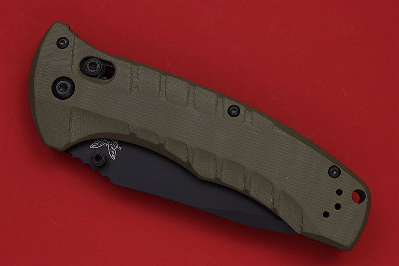 Benchmade 美国蝴蝶 980SBK CPM-S30V钢 OD色G10柄长途旅行战术半齿