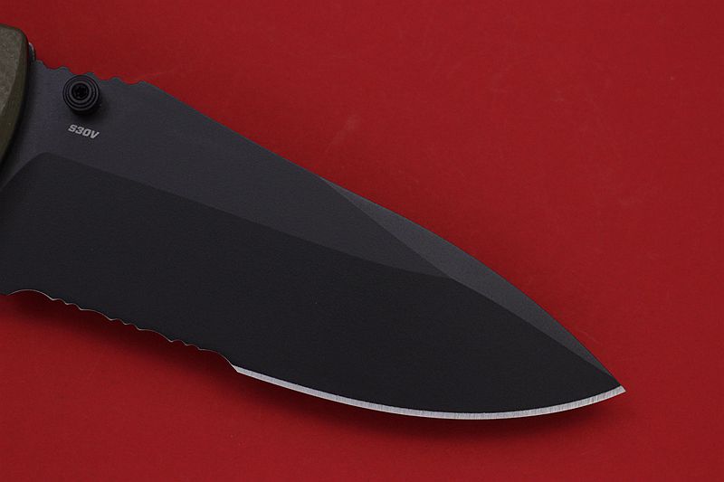 Benchmade 美国蝴蝶 980SBK CPM-S30V钢 OD色G10柄长途旅行战术半齿