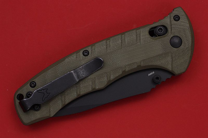 Benchmade 美国蝴蝶 980SBK CPM-S30V钢 OD色G10柄长途旅行战术半齿