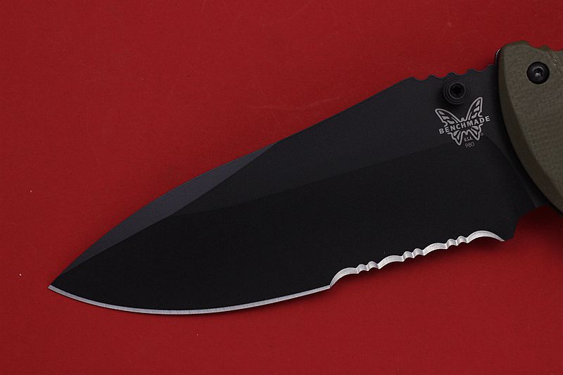Benchmade 美国蝴蝶 980SBK CPM-S30V钢 OD色G10柄长途旅行战术半齿